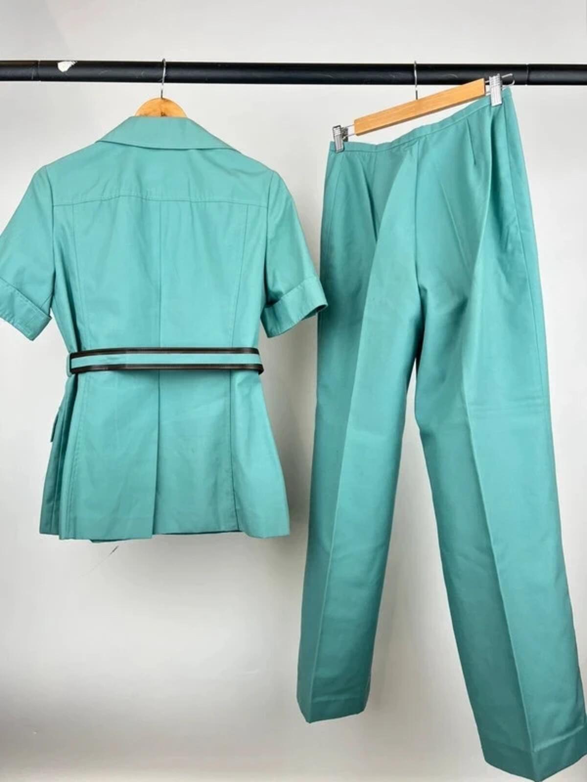 Vintage 70s Harella Safari Short Sleeved Suit
