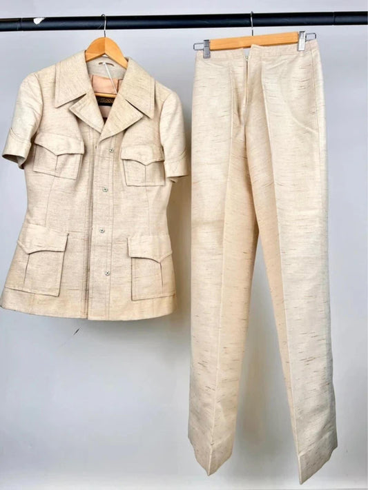 Vintage 70s Mark Russell Tailored Safari Suit