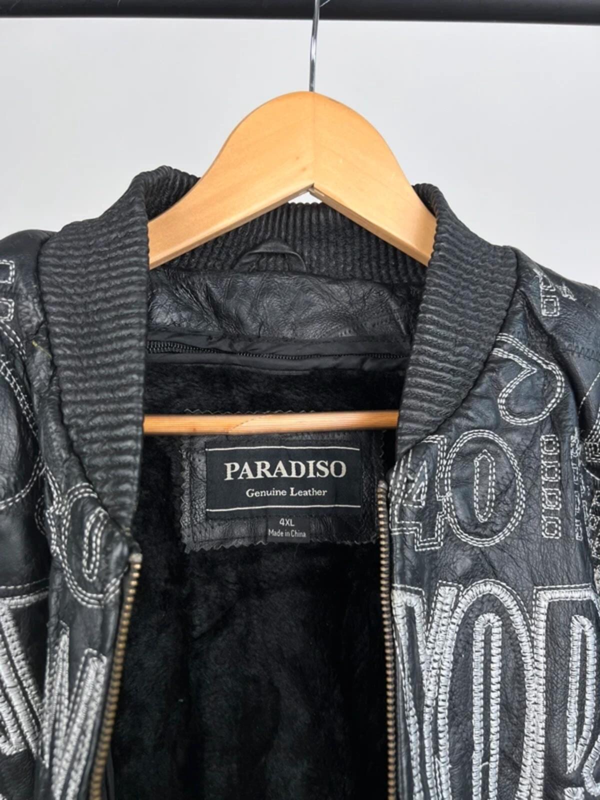 Vintage 90s New York Embroidered Leather Jacket