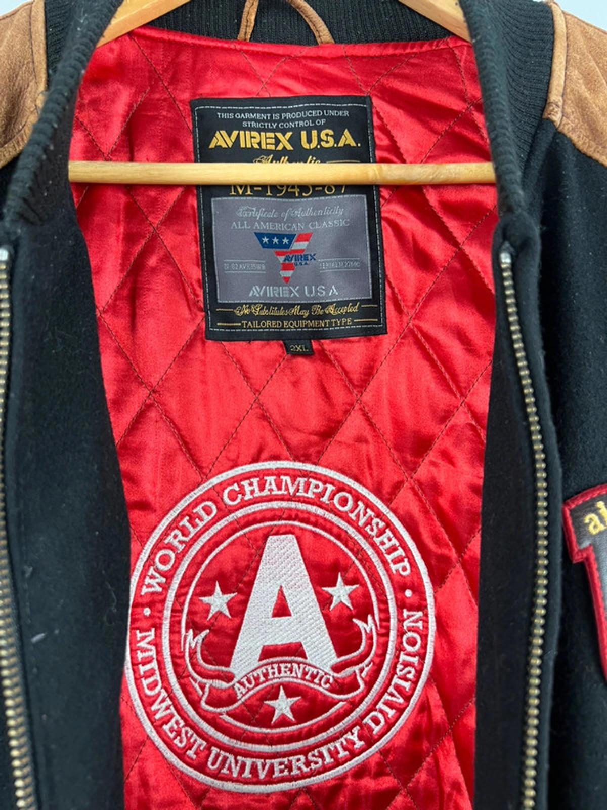 Vintage Avirex 90s Leather Bomber Jacket