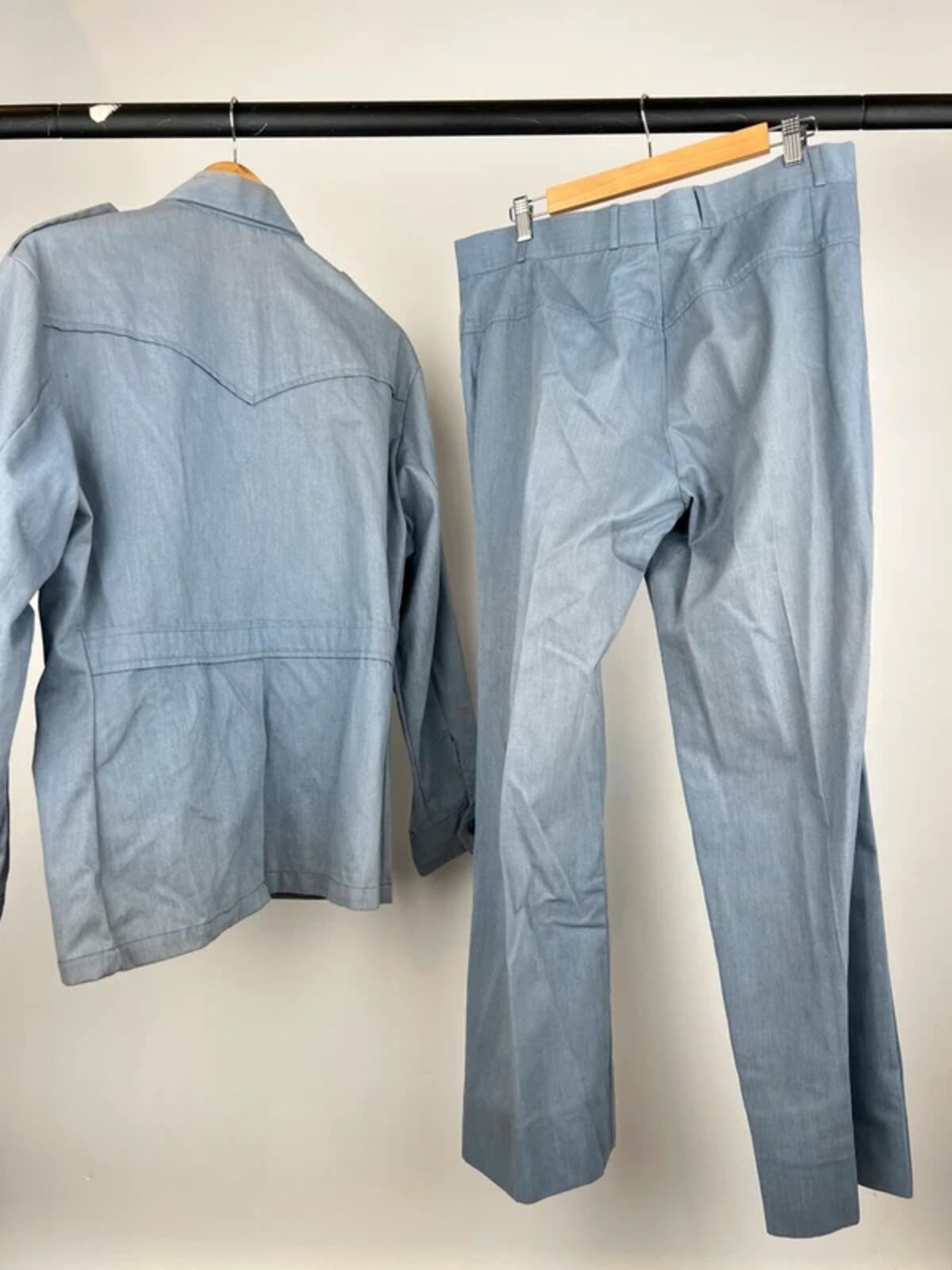 Vintage 70s Hornes Denim Safari Suit