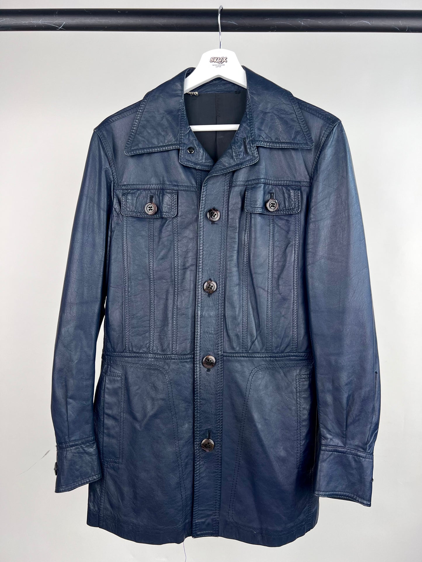 Vintage 70s Torten Leather Safari Jacket