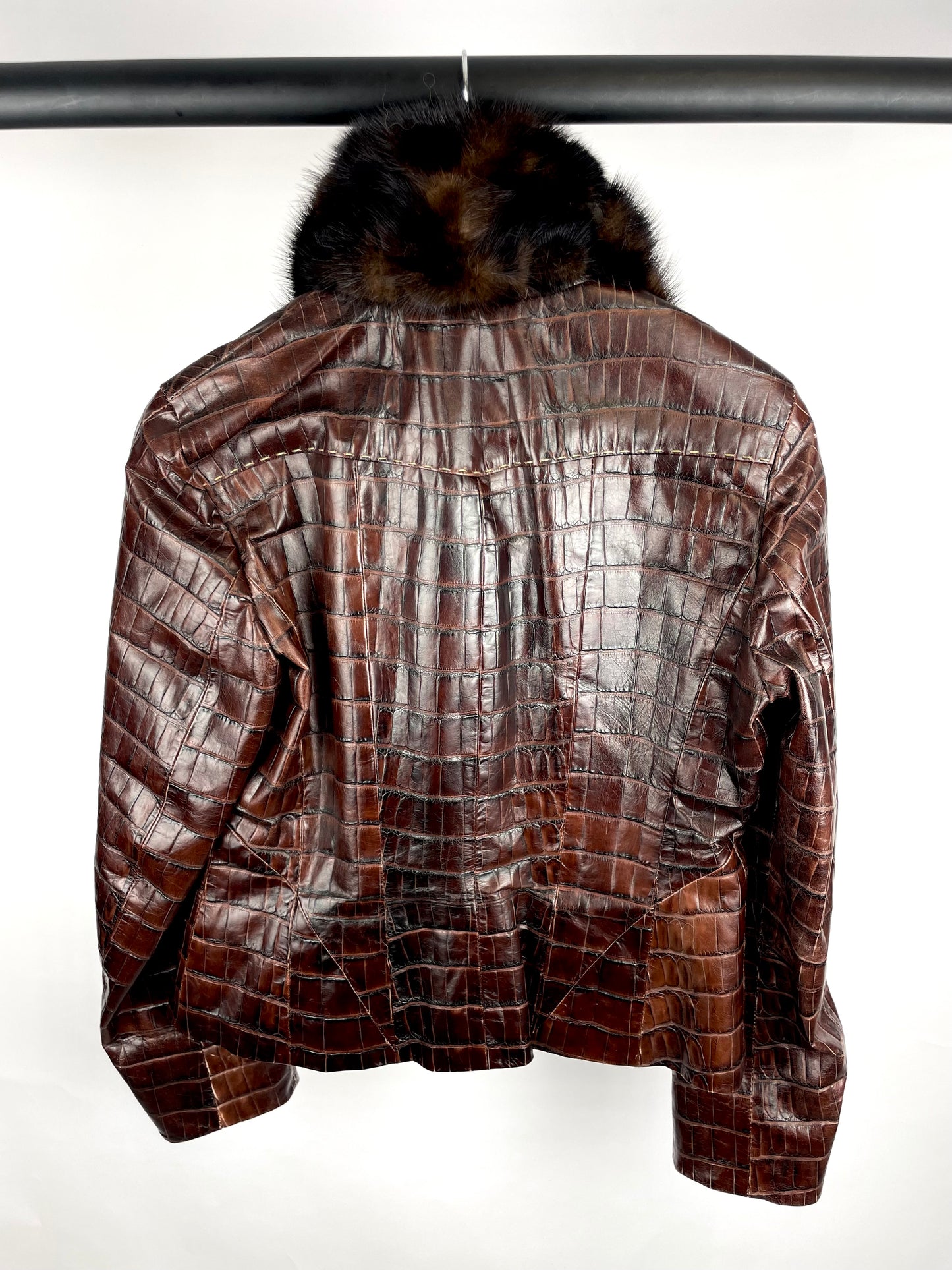 Vintage 90s Croc iBlues Leather Jacket