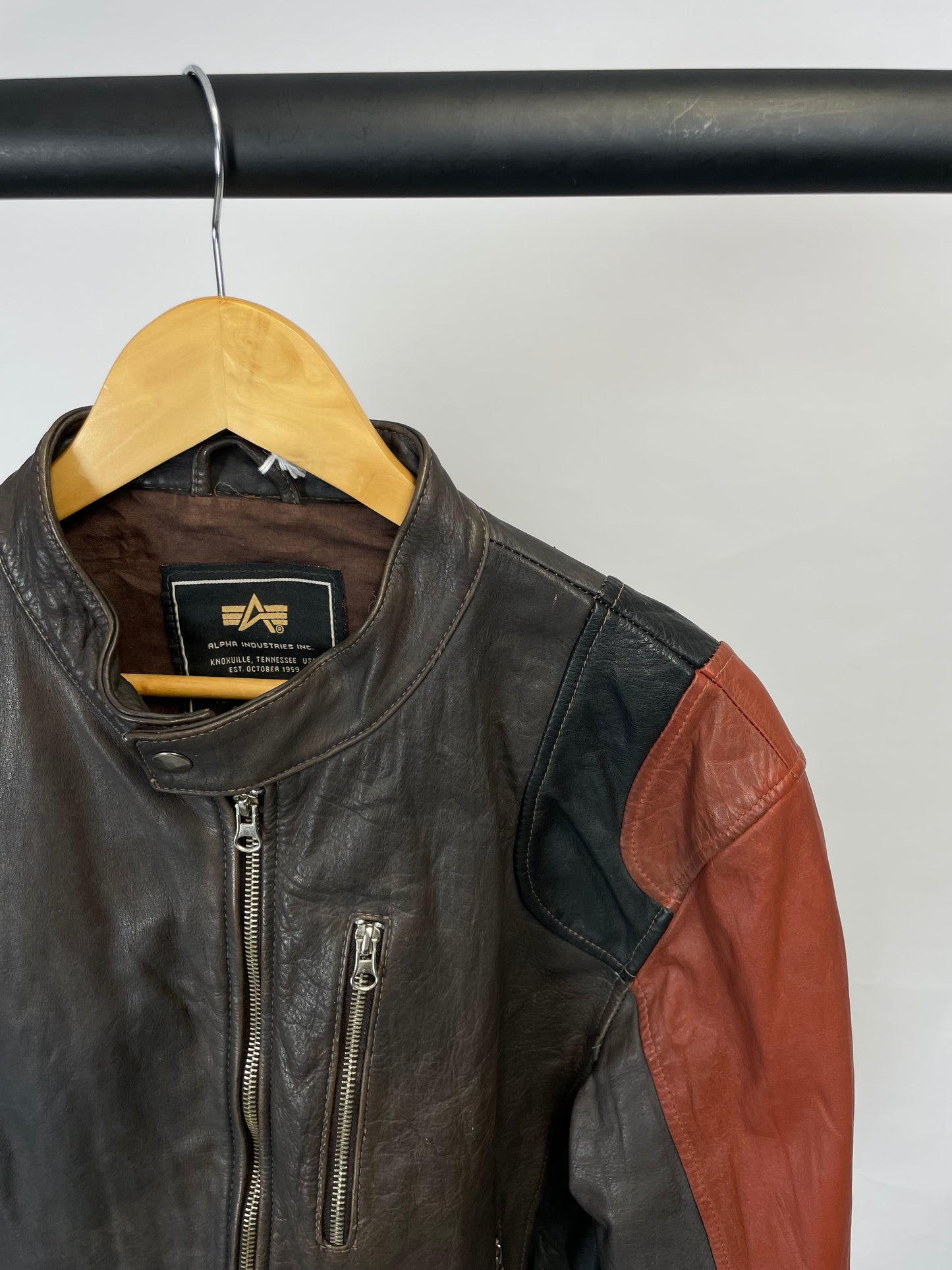 Alpha Industries 90s Leather Motorbike Jacket