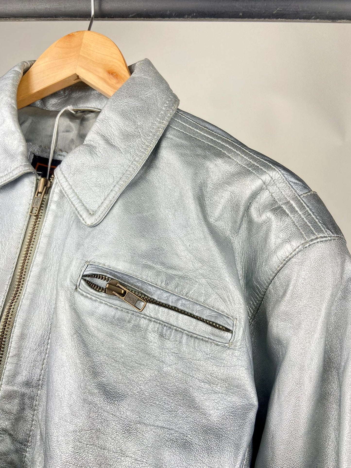 Vintage 90s Metallic Leather Jacket