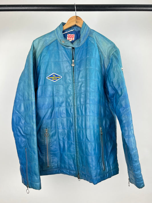 Vintage Adidas 90s Leather Racer Jacket