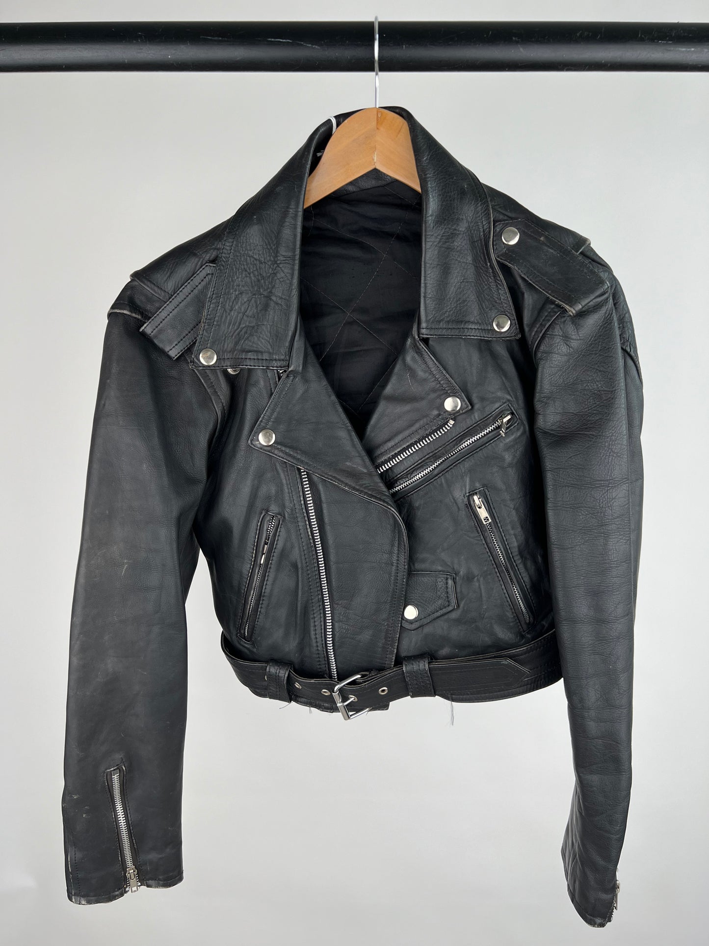 Vintage 80s Classic Leather Biker Jacket