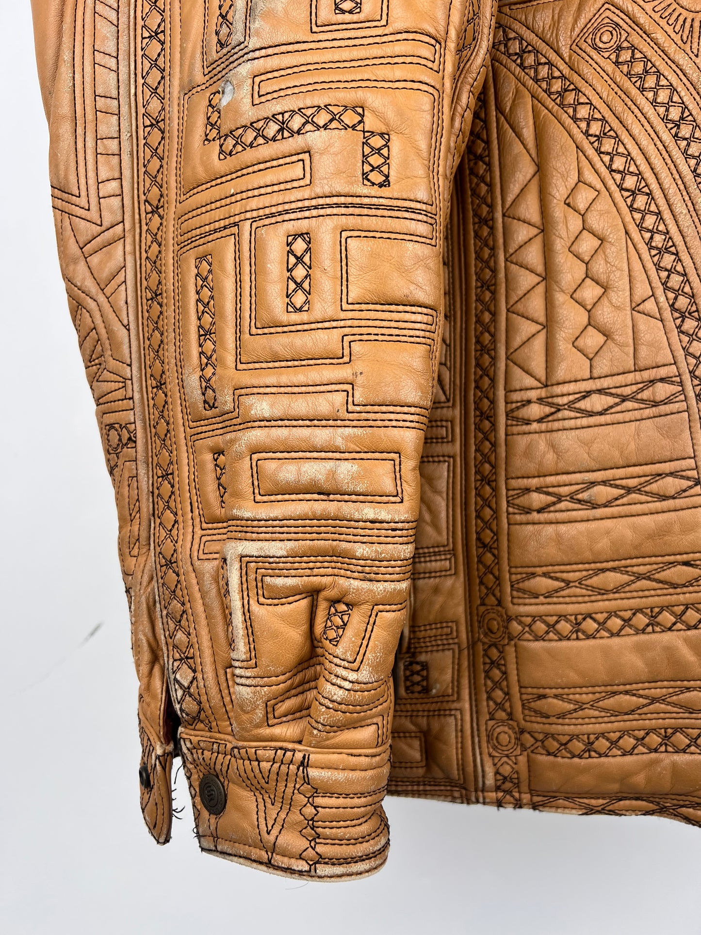 Vintage Schott Mosaic 90s Leather Jacket