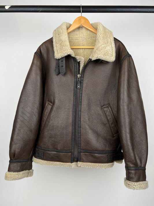 Vintage 80s Aviator Flying Leather Jacket