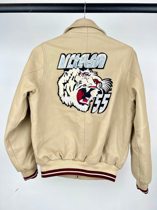 Vintage Nickelson 55 Tiger 90s Leather Bomber Jacket