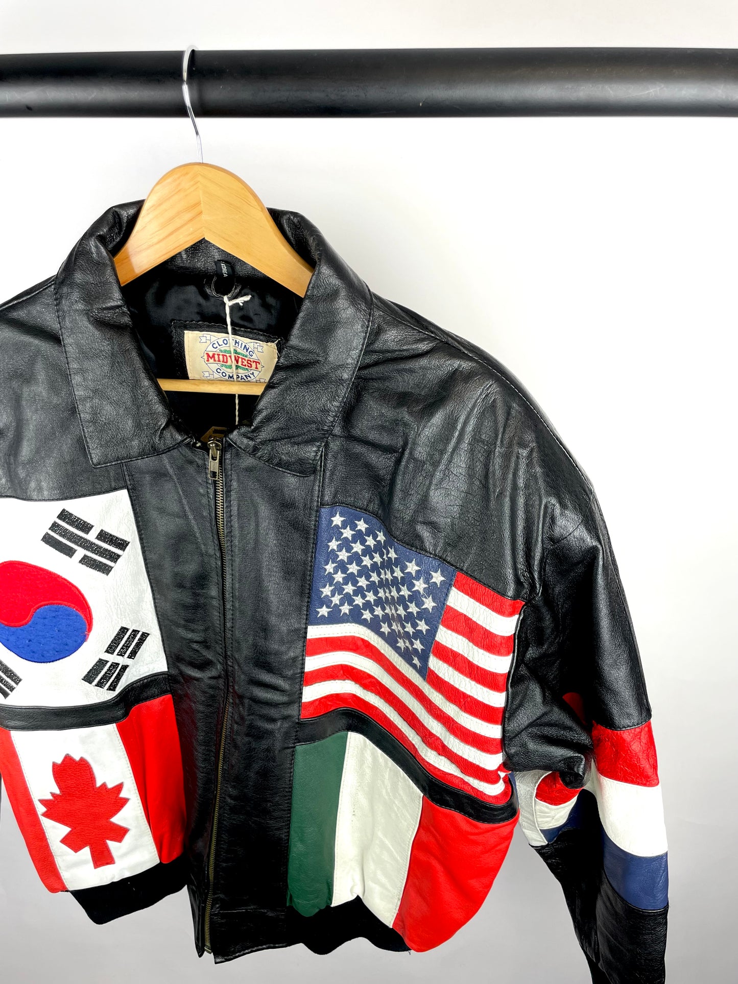 Vintage 90s Midwest Clothing Company Bomber Leather Jacket