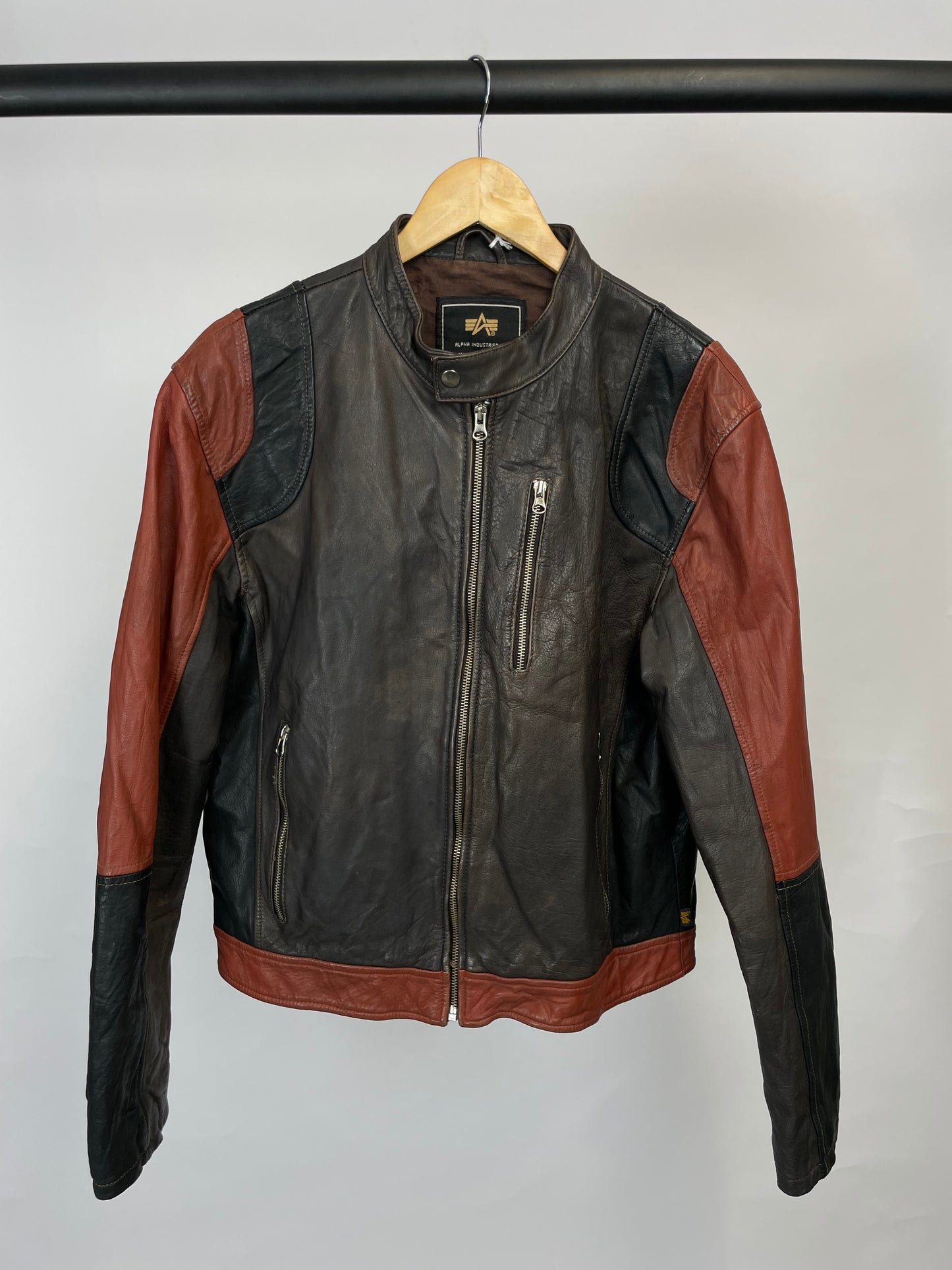 Alpha Industries 90s Leather Motorbike Jacket