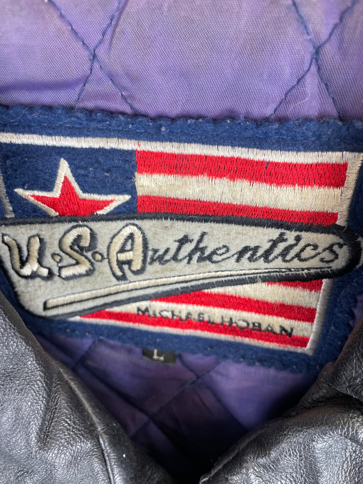 Michael Hoban 90s USA Authentics Bomber Leather Jacket