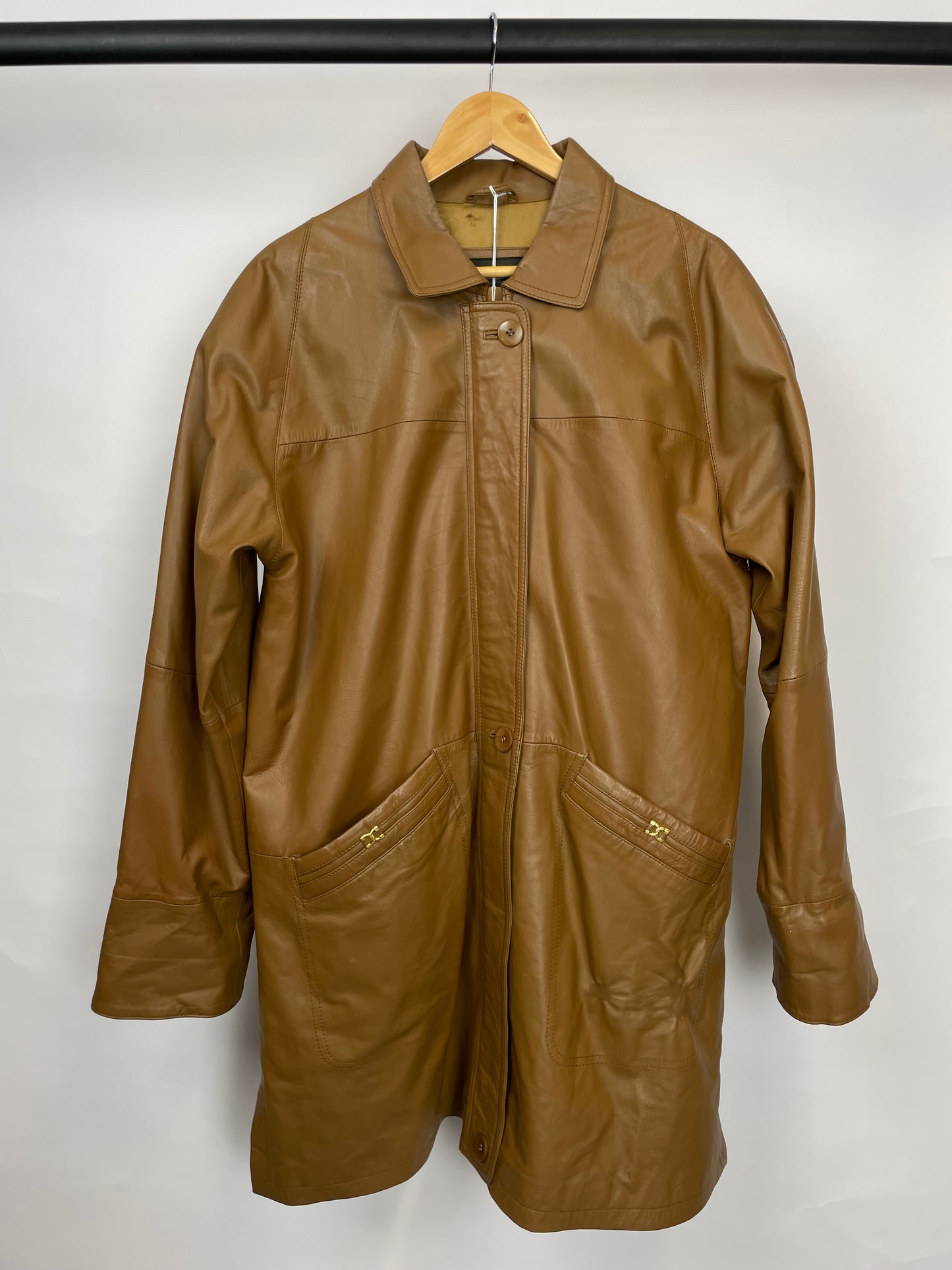 Vintage 90s Julia’s Roma Long Leather Jacket