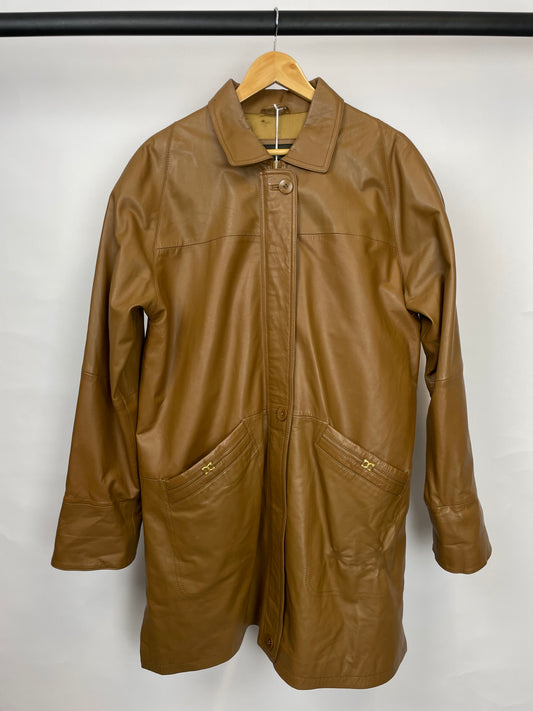 Vintage 90s Julia’s Roma Long Leather Jacket