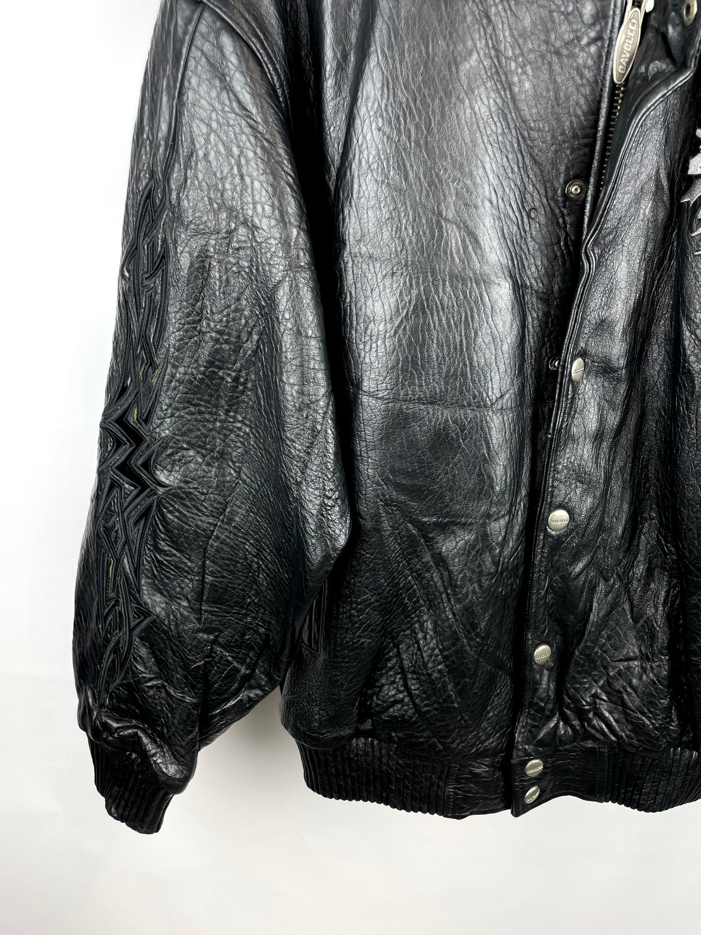 Vintage 90s Davoucci Bomber Leather Jacket