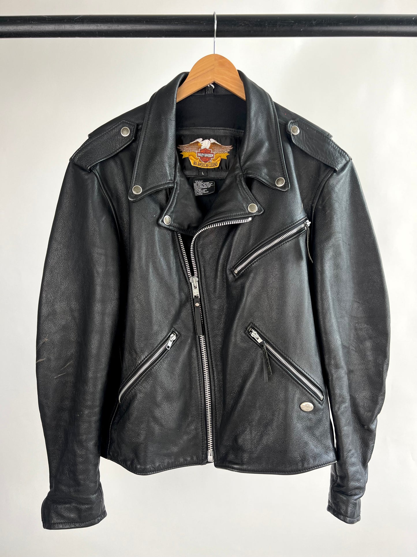 Harley Davidson 90s Leather Biker Jacket