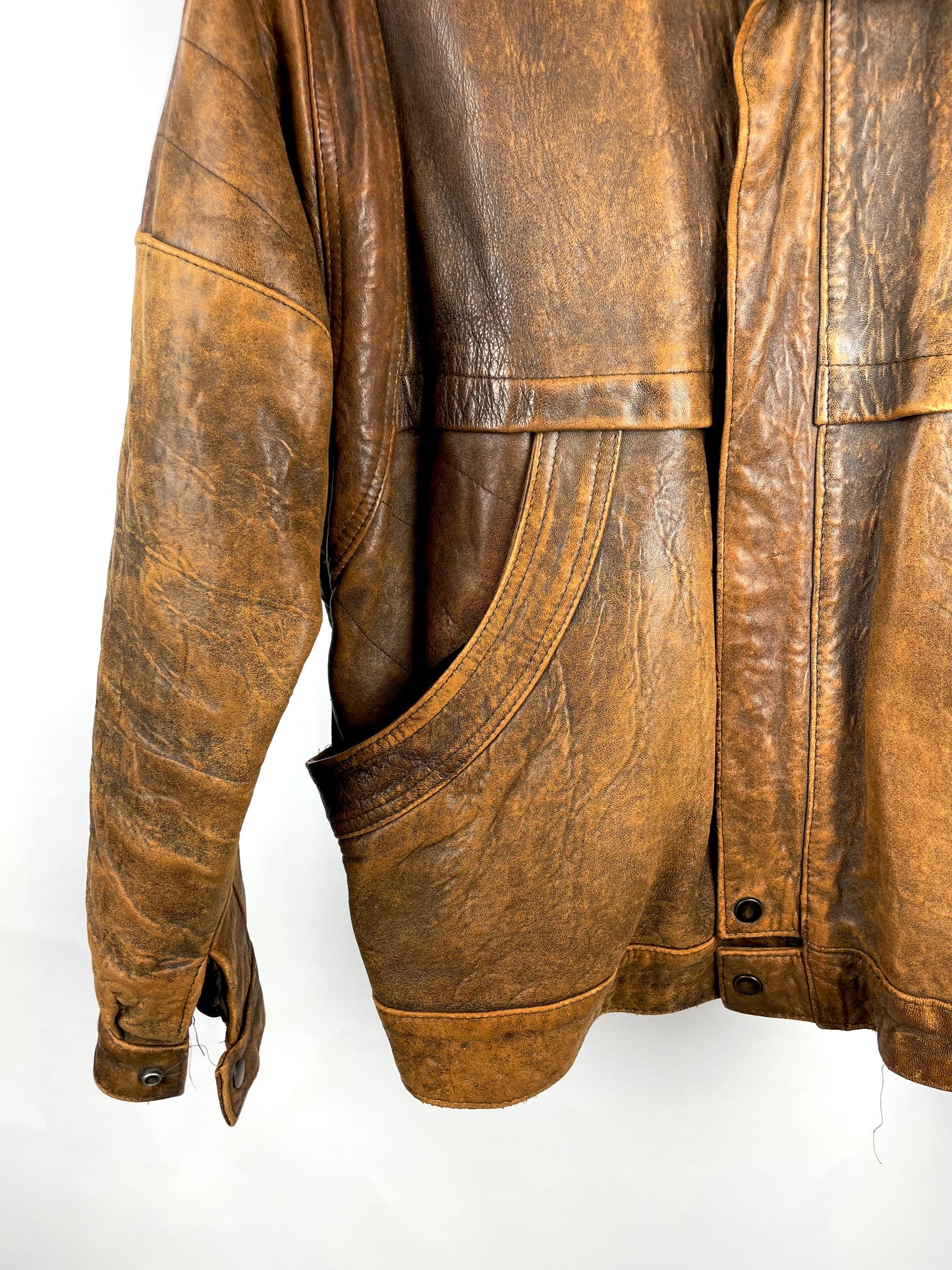 Vintage 90s Bomber Leather Jacket