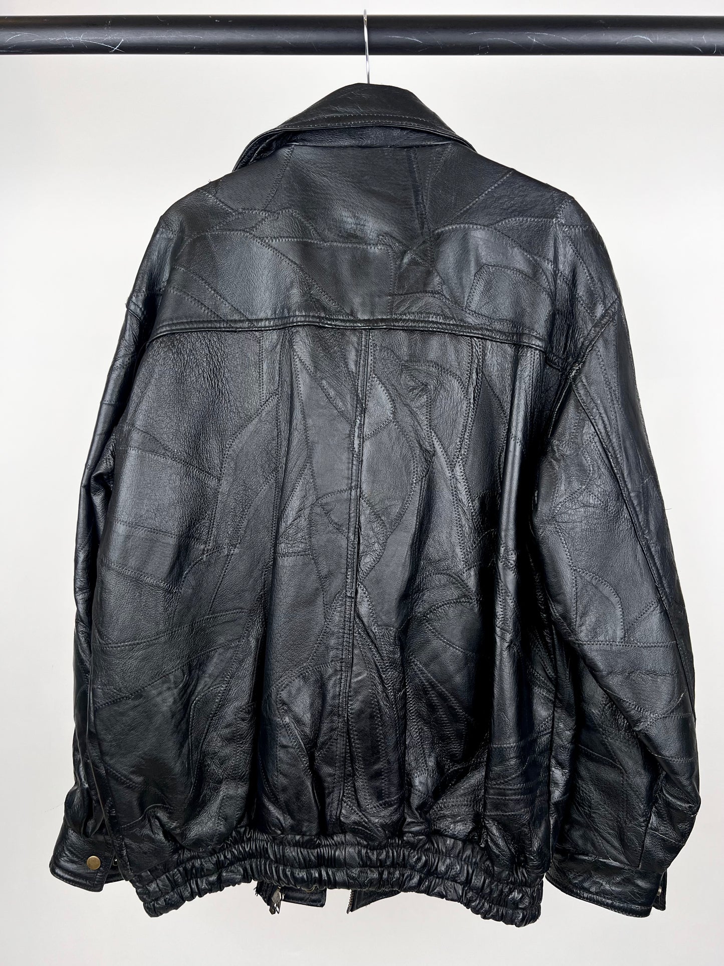 Vintage 90s Patchwork Leather Jacket