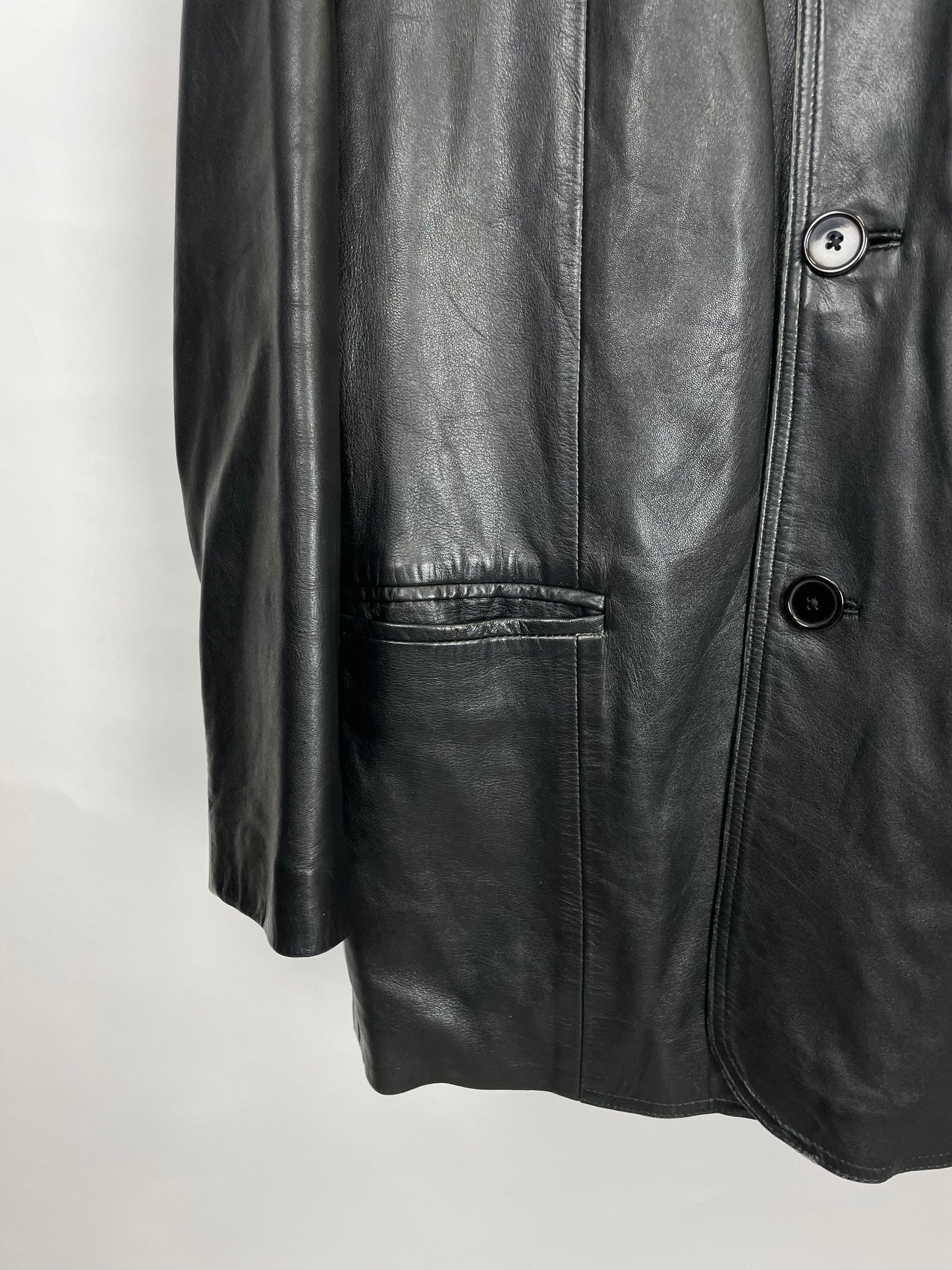 Vintage 90s AVIATRIX Long Leather Jacket