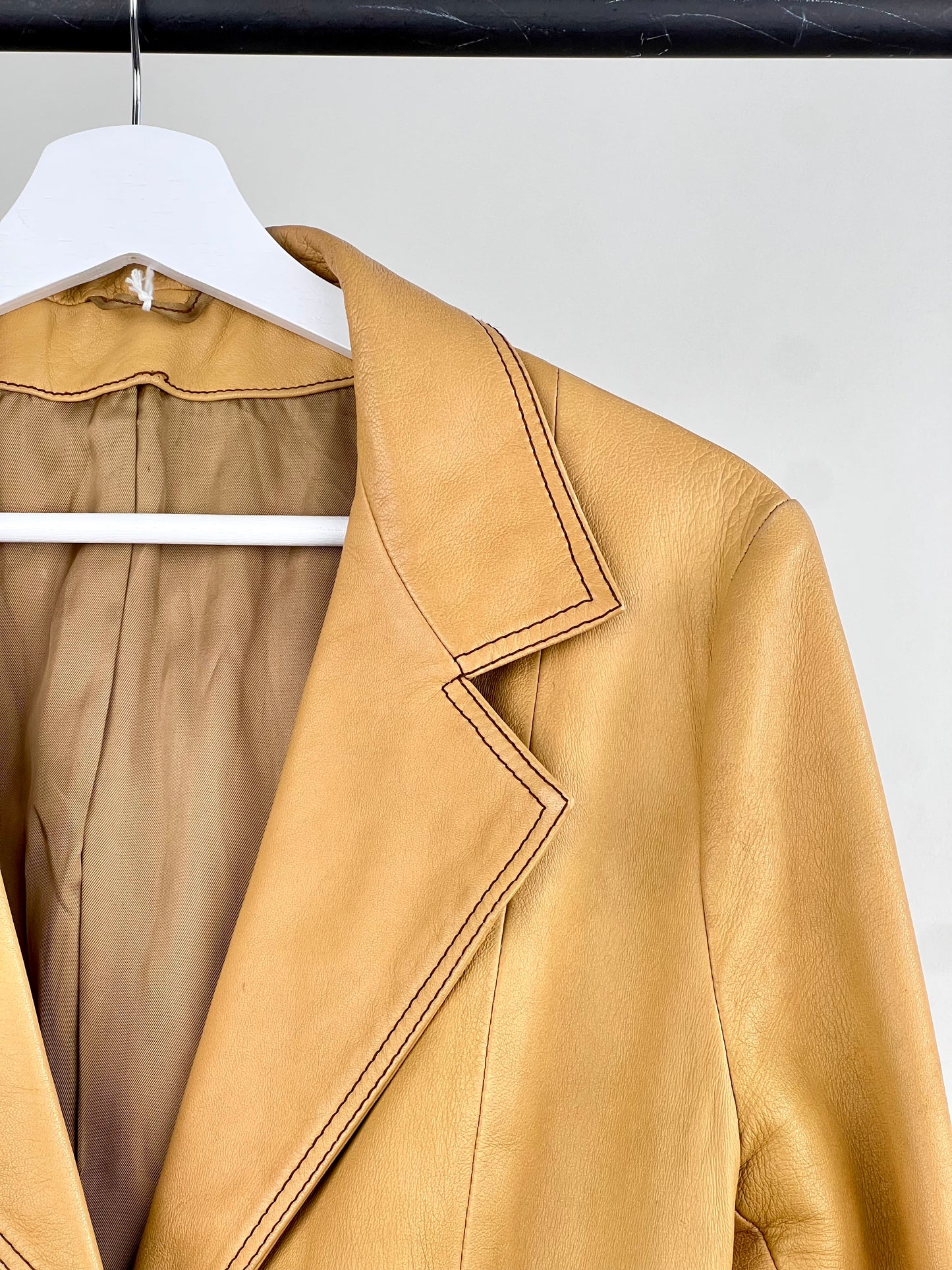 Vintage 90s Tan Leather Jacket