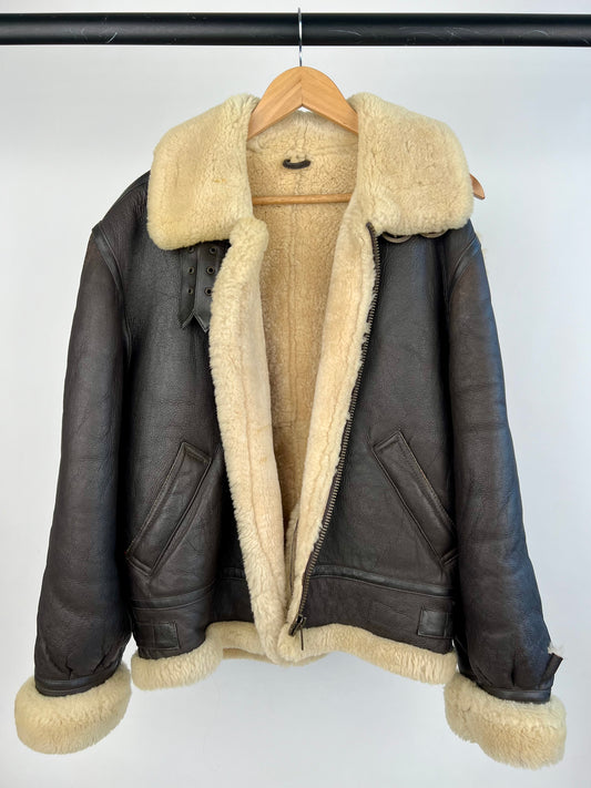 Vintage 80s Brown Aviator Pilot Jacket