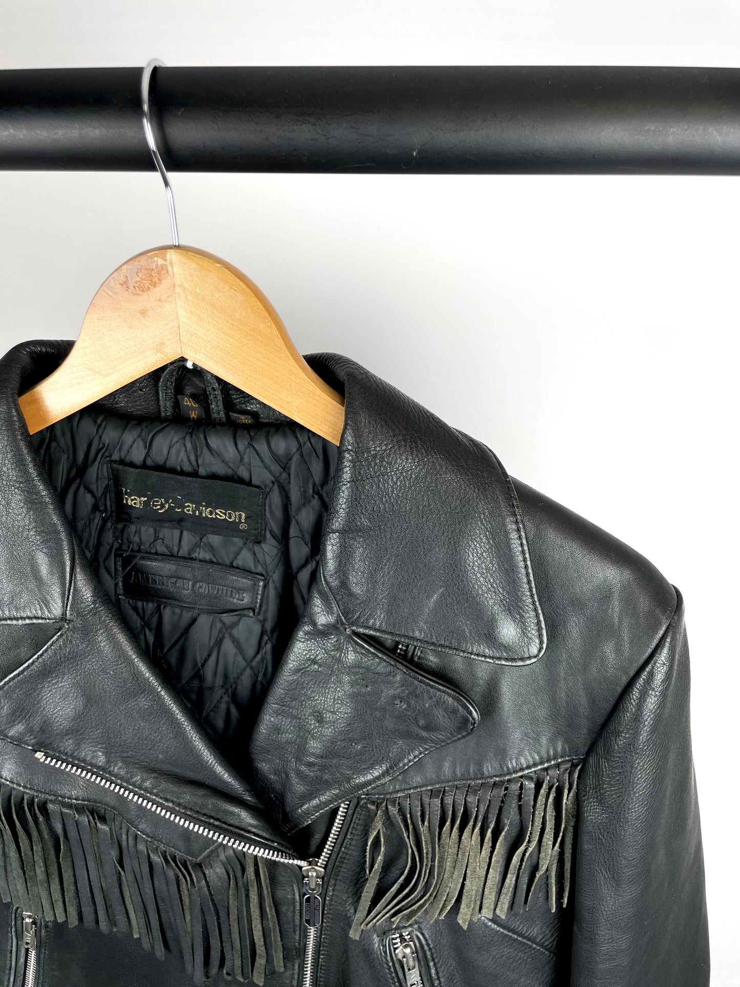 Vintage 90s Harley Davidson Tassel Leather Jacket