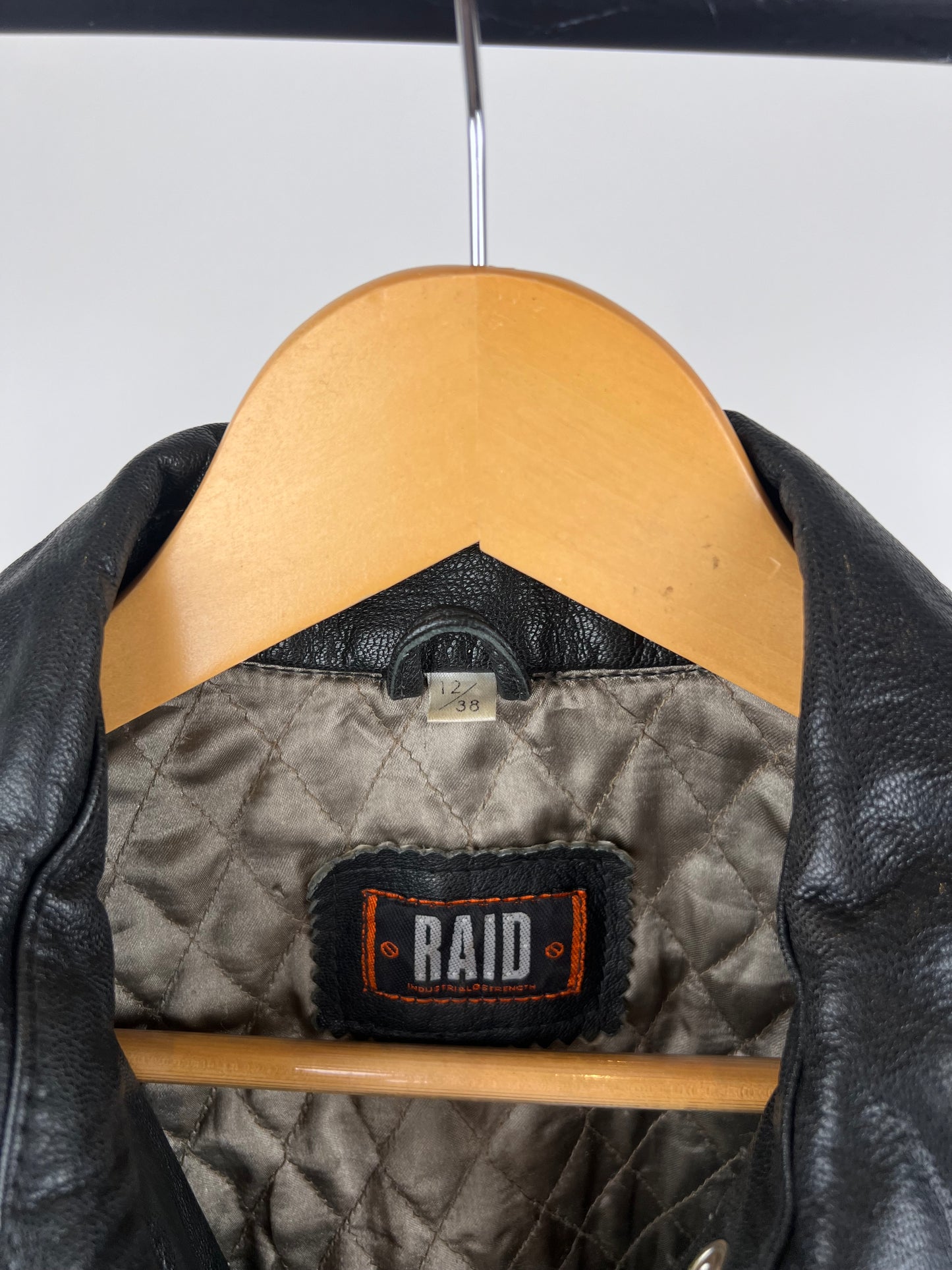 Vintage 90s Raid Leather Biker Jacket