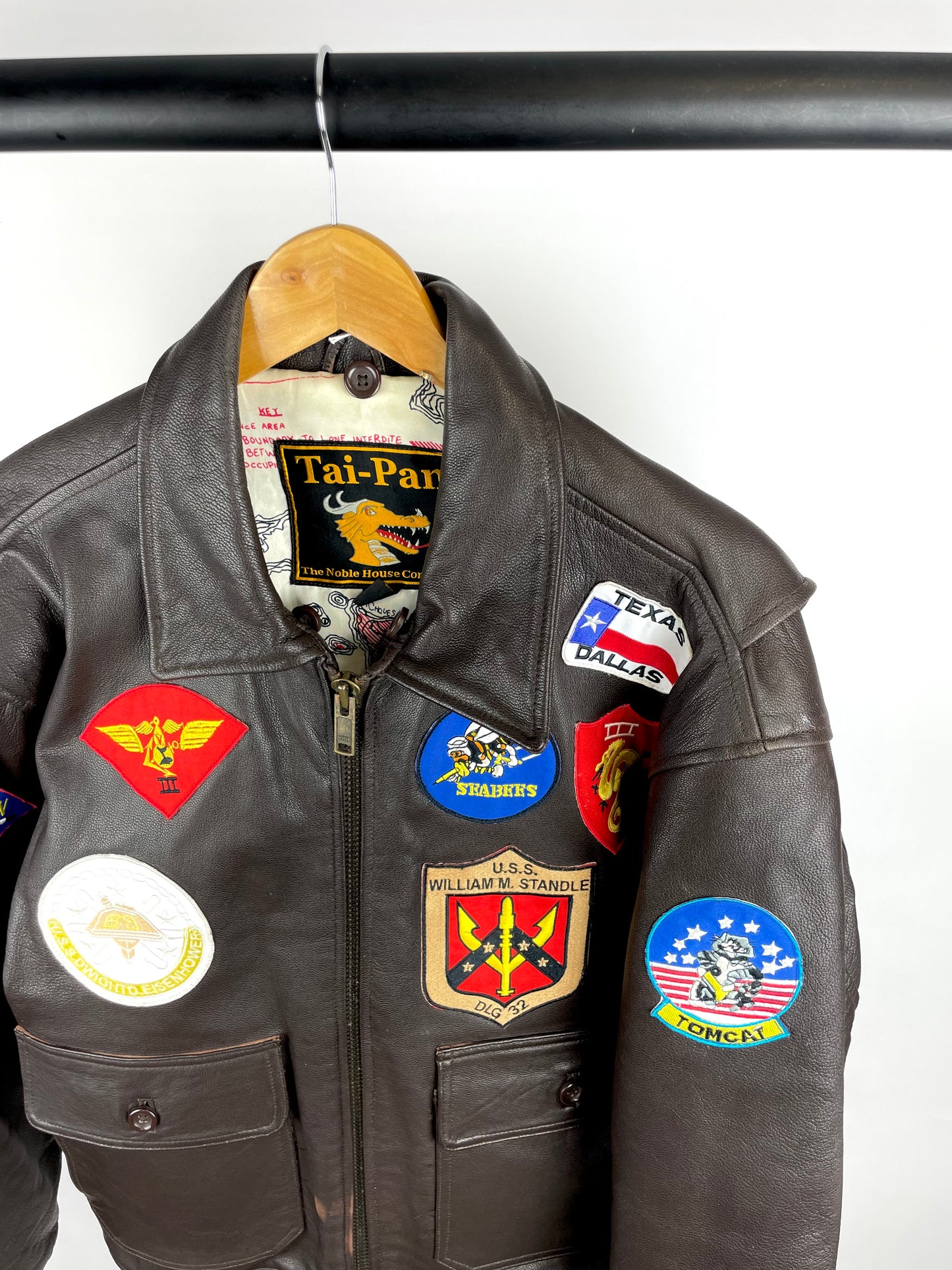 Vintage 90s Tai-Pan Bomber Leather Jacket