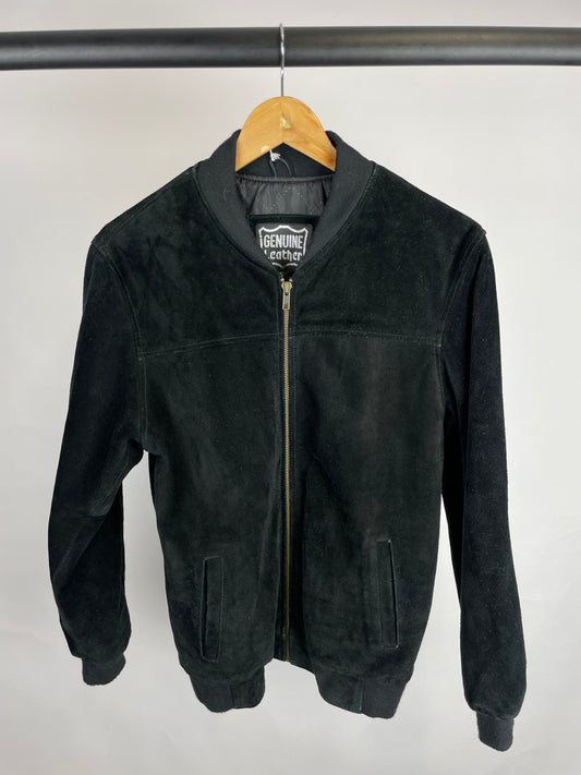 Vintage 90s Genuine Leather Bomber Suede Jacket