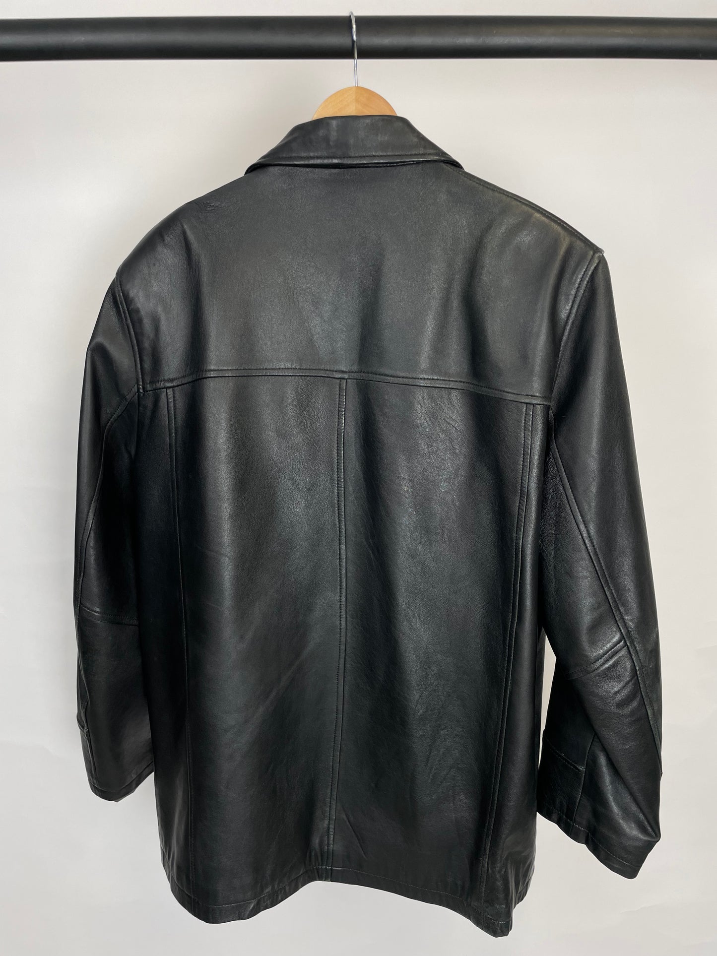 Vintage 90s Sardar London Long Leather Jacket