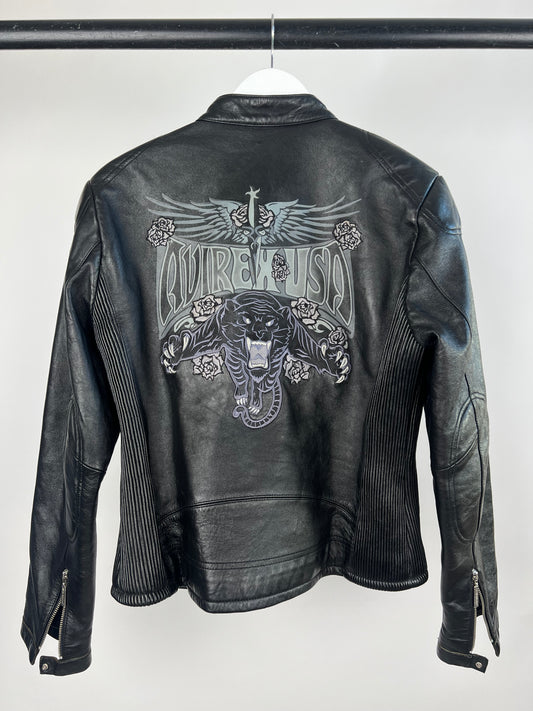Vintage 90s Avirex USA Leather Biker Jacket