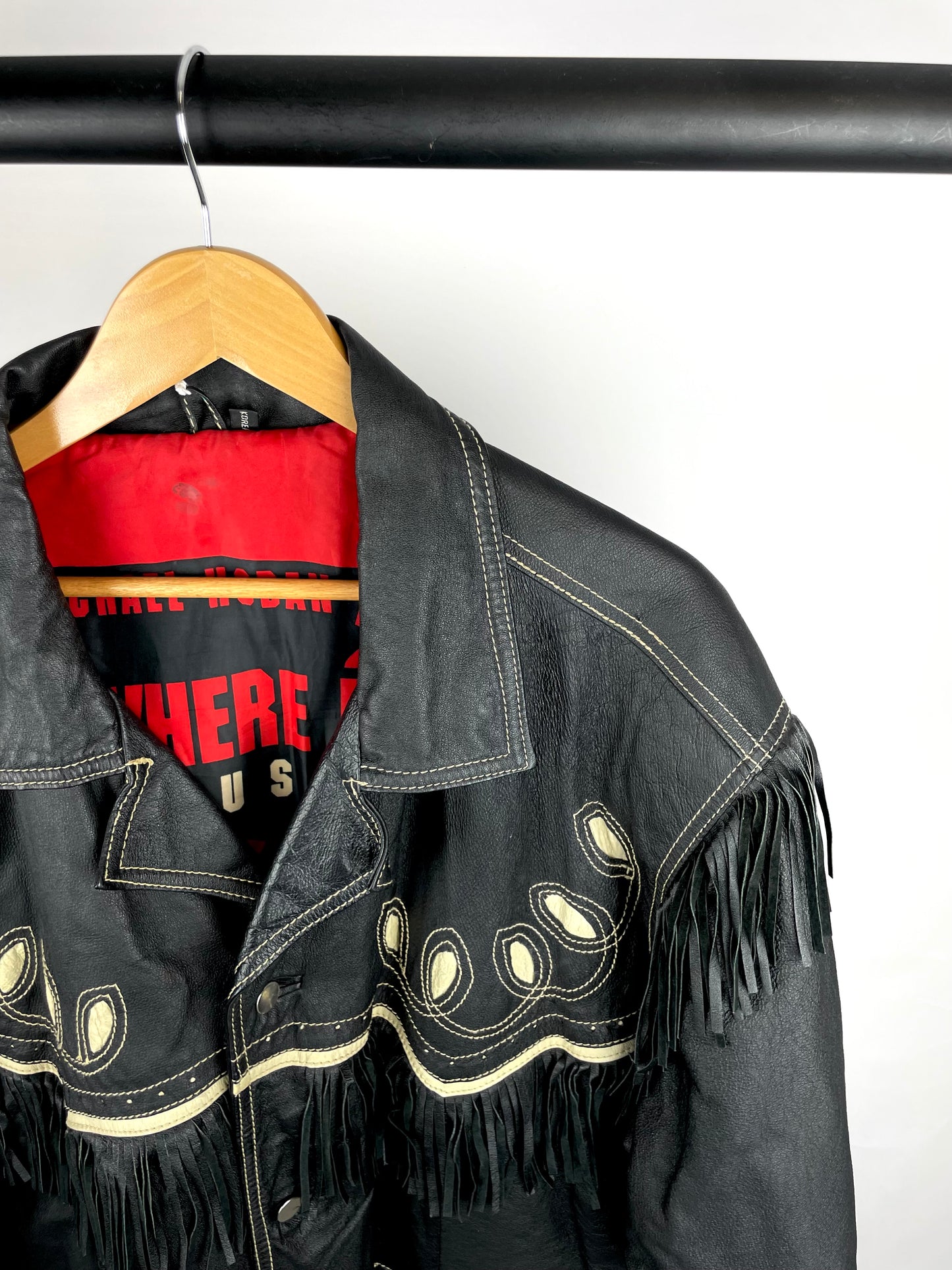 Vintage 90s Michael Hoban Tassel Leather Jacket