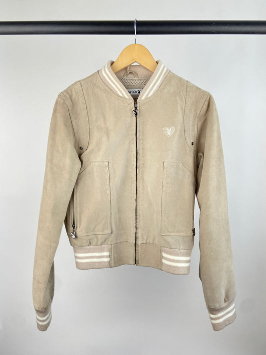 Playboy 90s Suede Bomber Jacket