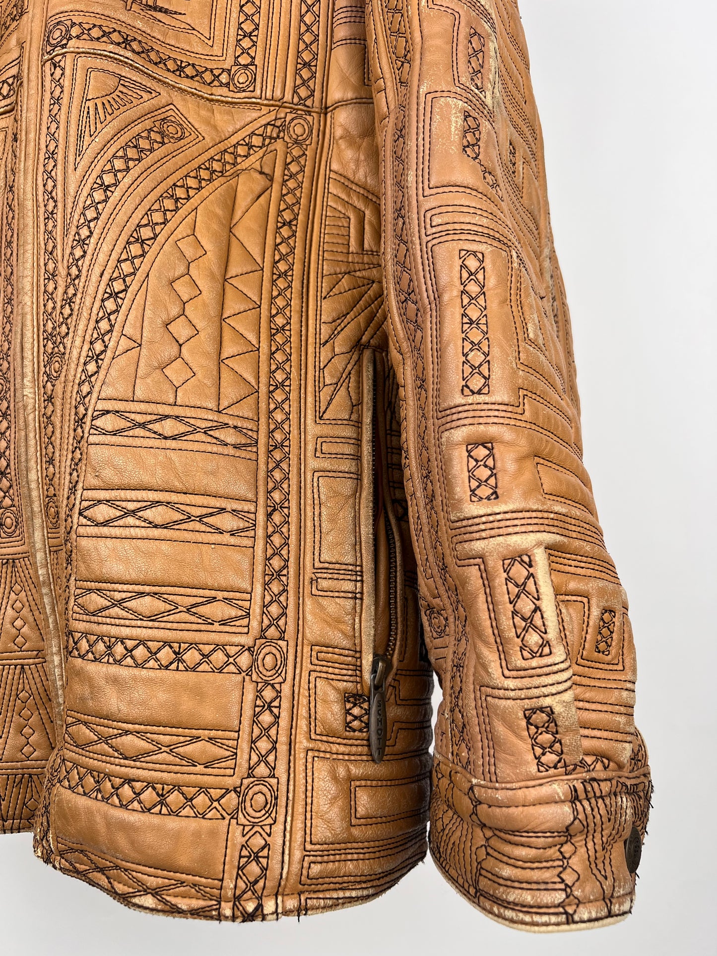 Vintage Schott Mosaic 90s Leather Jacket