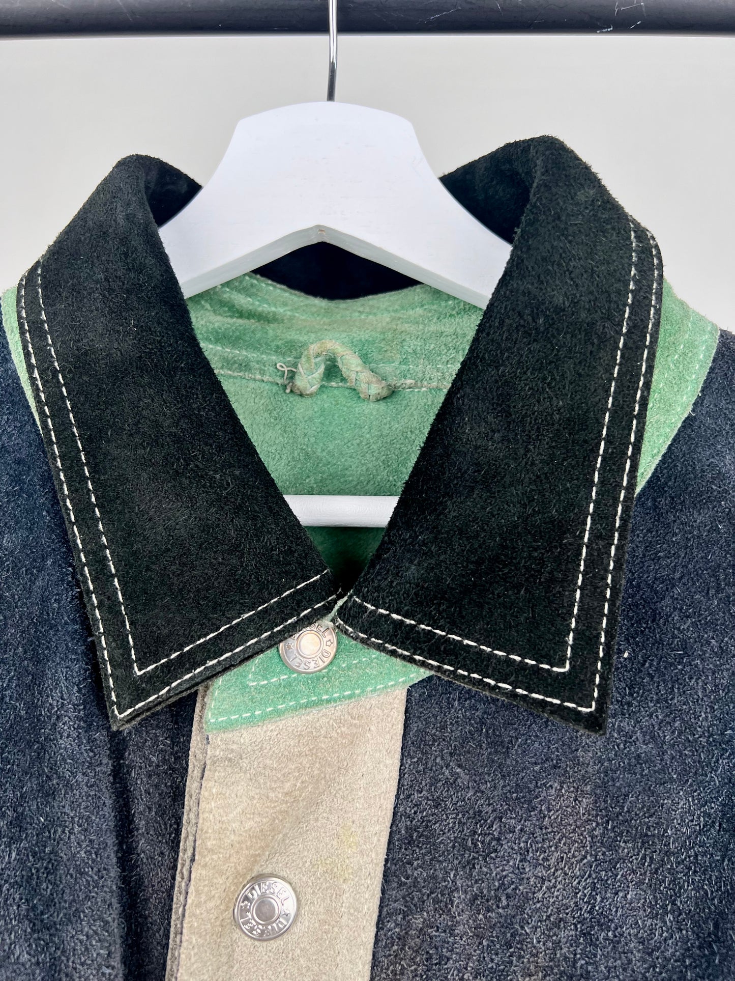 Vintage 90s Reversible Diesel Patchwork Suede Jacket