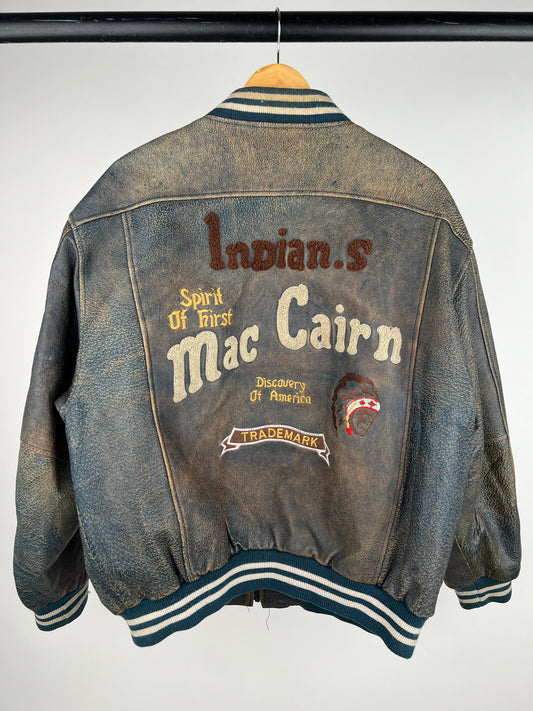 Vintage 90s Indian.S Leather Bomber Jacket