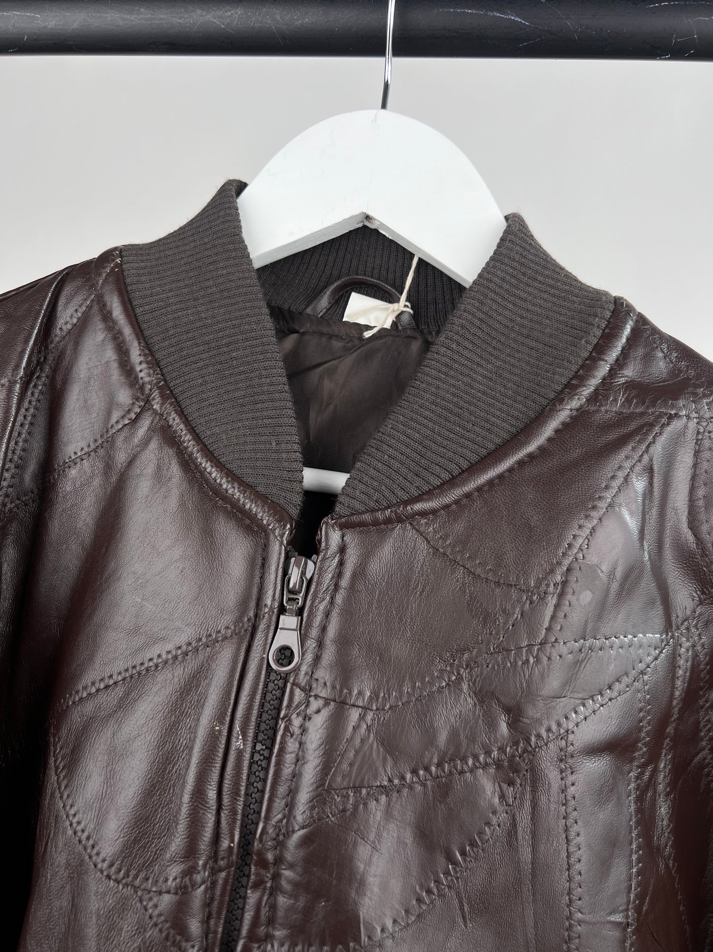 Vintage 90s Patchwork Leather Jacket