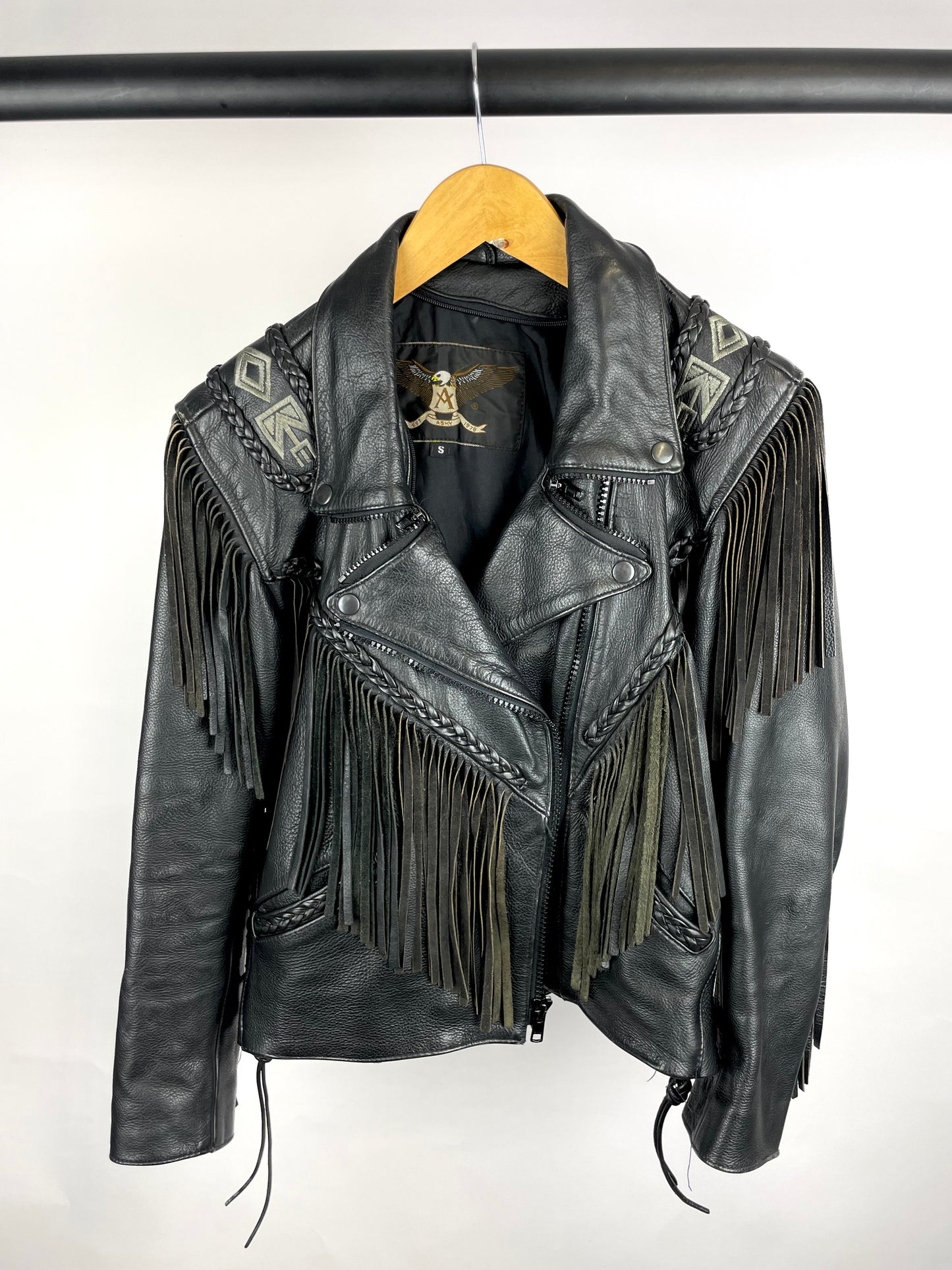 Vintage 90s Ashy Est. 1978 Leather Tassel Jacket