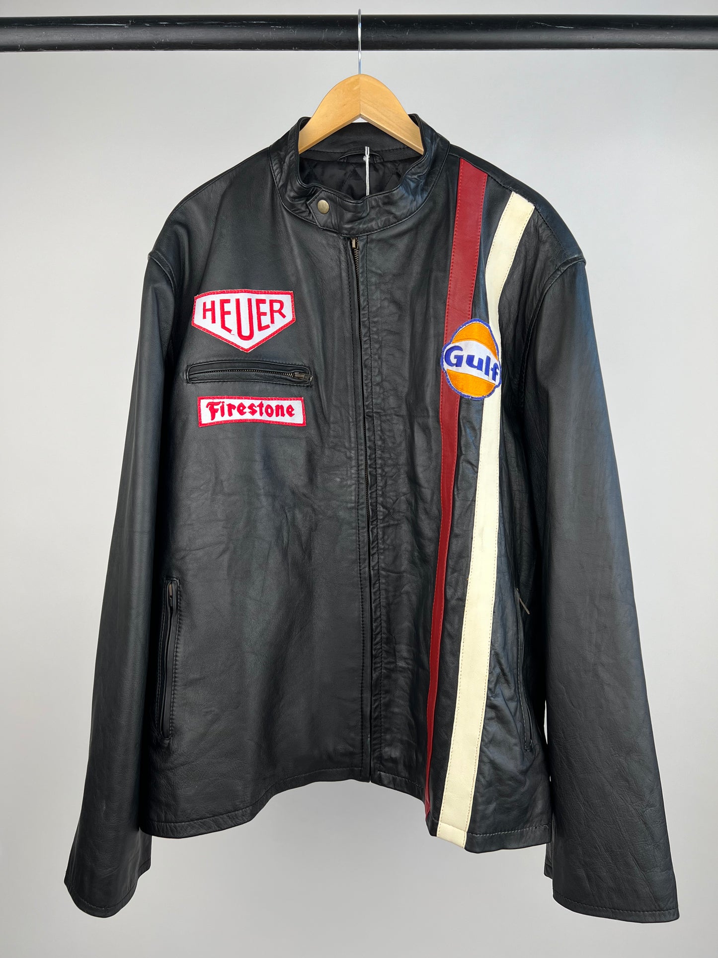 Vintage 90s Steve McQueen Leather Motorbike Jacket