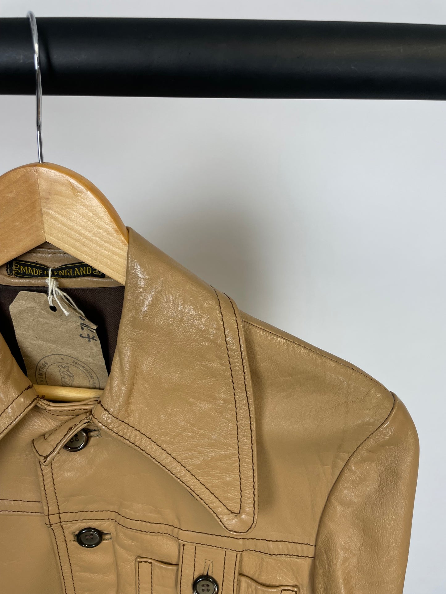 Vintage 90s Made In England Leather Jacket