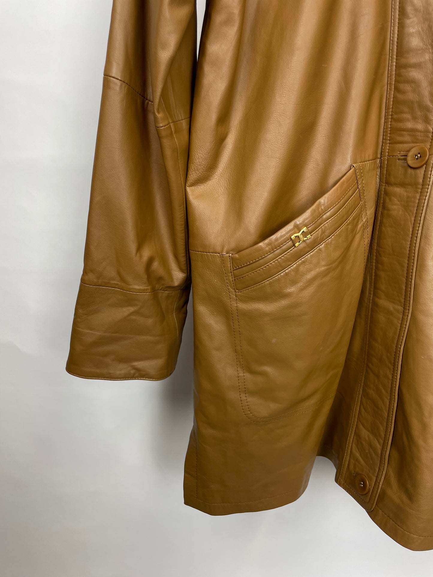 Vintage 90s Julia’s Roma Long Leather Jacket