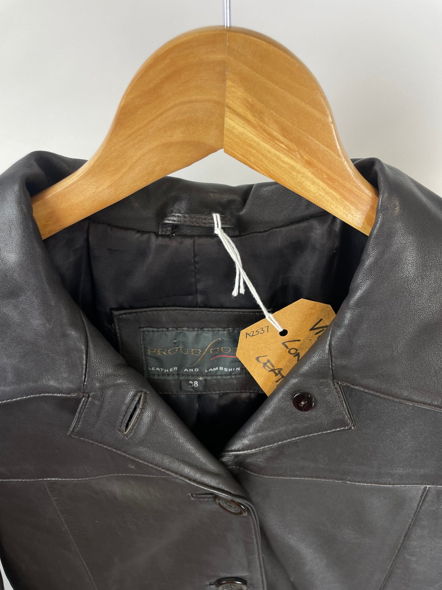 Vintage 90s Long Black Leather Jacket