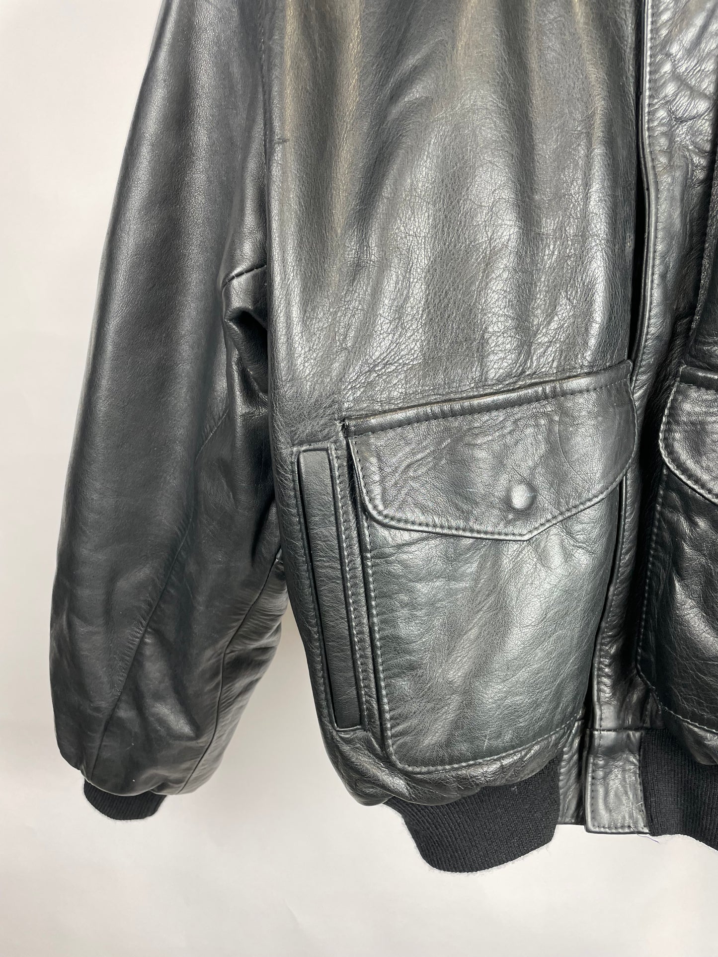 Vintage 90s One Off Bomber Leather Jacket