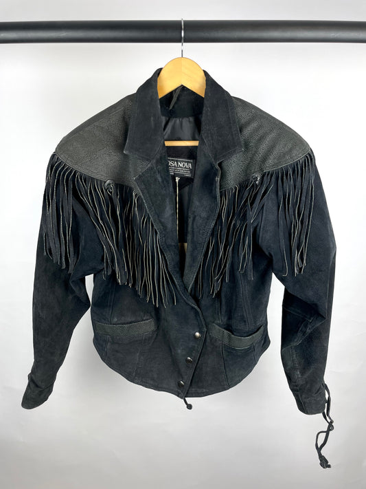 Vintage 90s Cosa Nova Tassel Suede Jacket