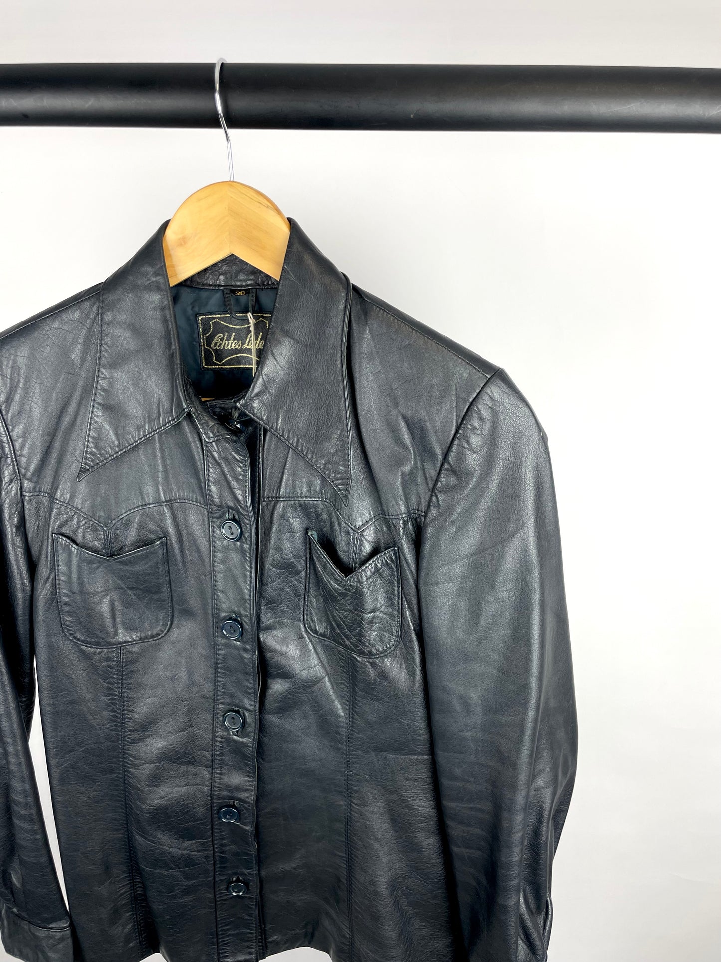 Vintage 90s Echtes Leder Leather Jacket