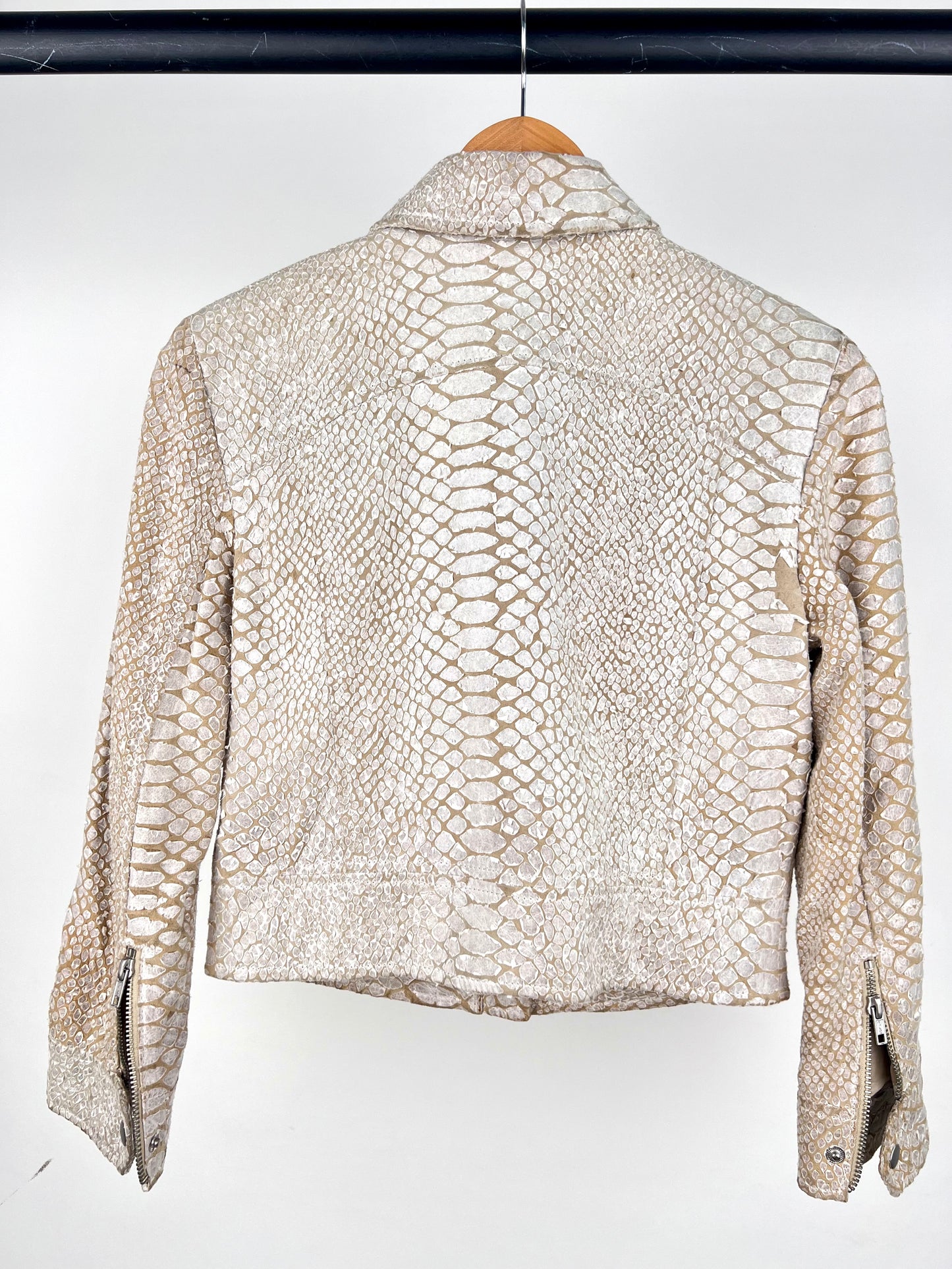 Vintage 90s Juicy Snakeskin Leather Jacket