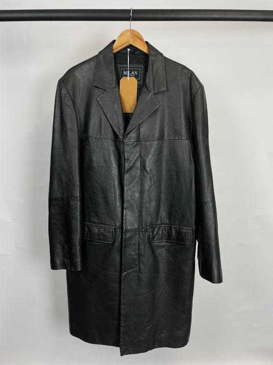 Vintage 90s Milan Long Leather Jacket