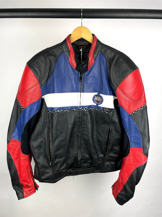 Vintage 90s ACES Leather Motorbike Jacket