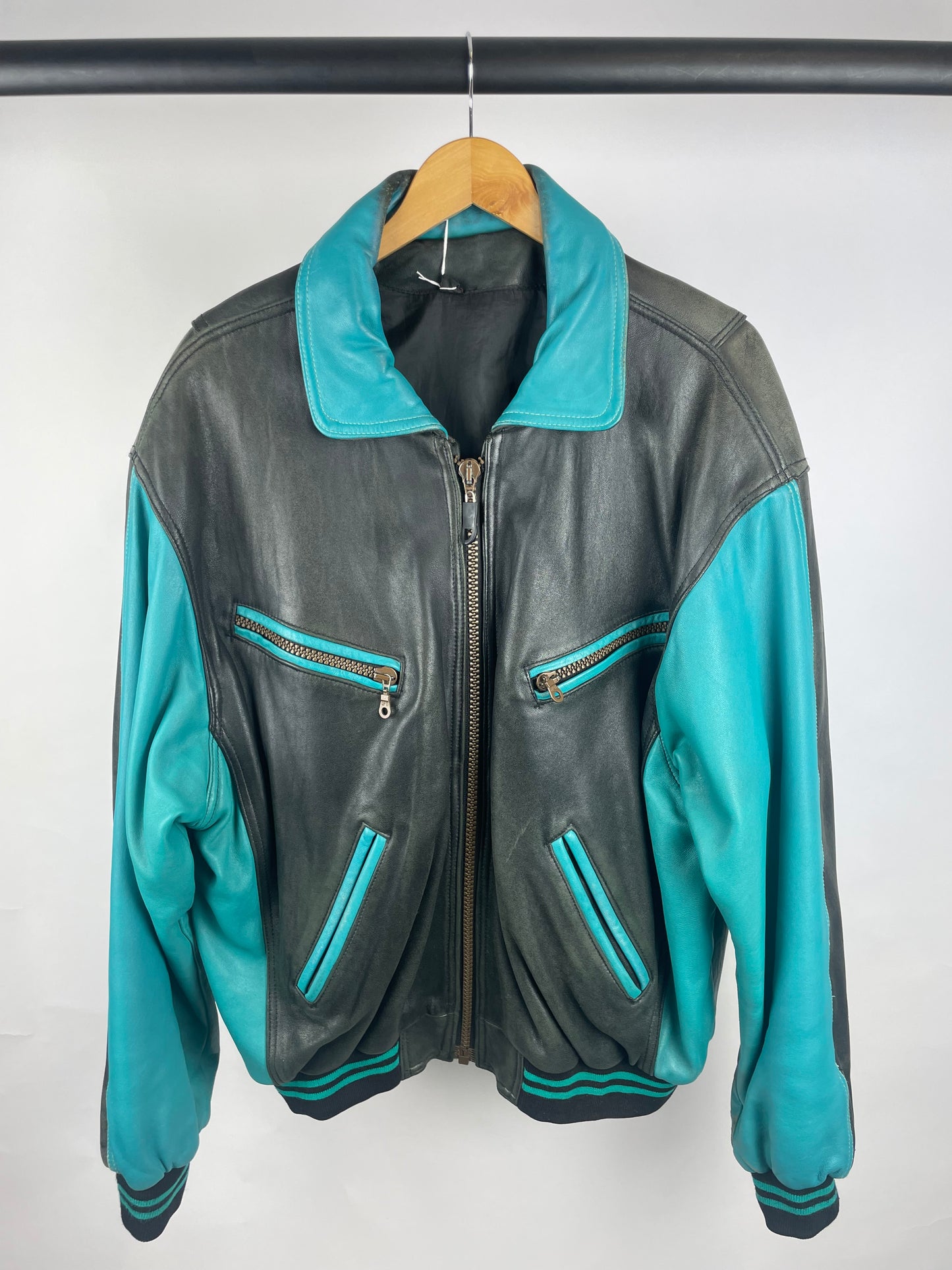 Vintage 90s Bomber Leather Jacket